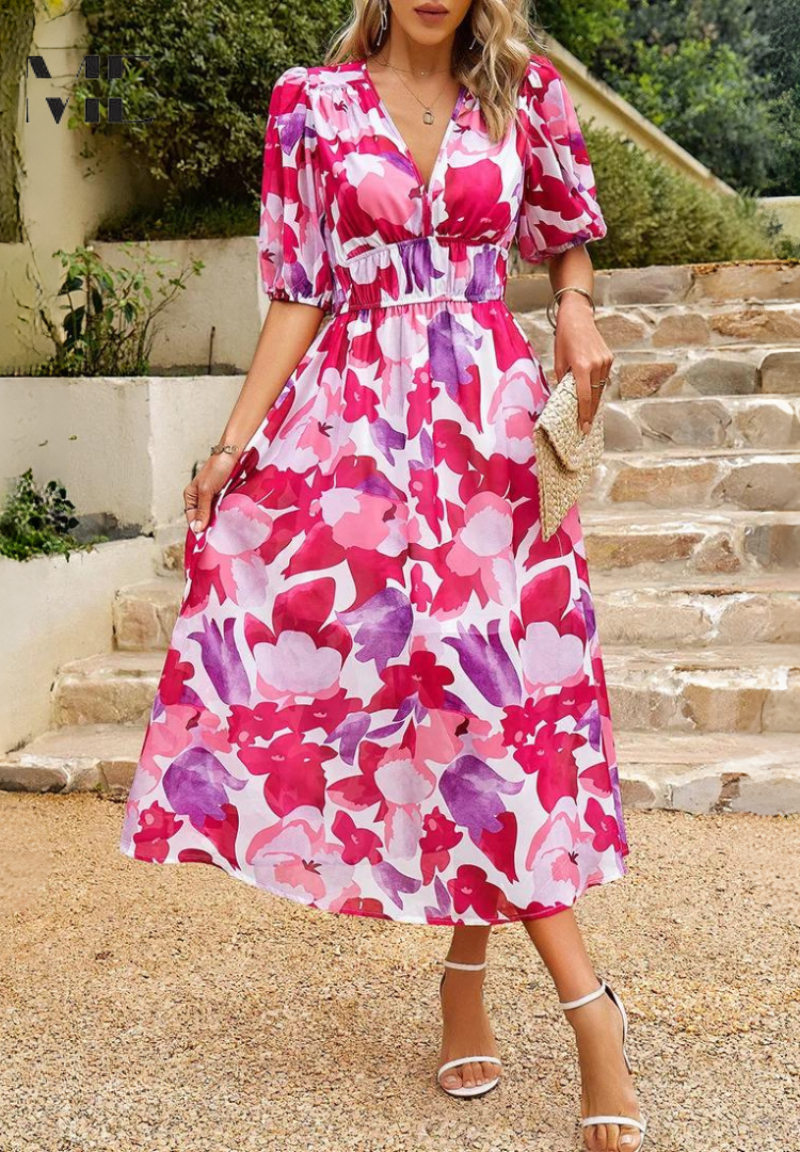 Elegant Floral Women's Dress
