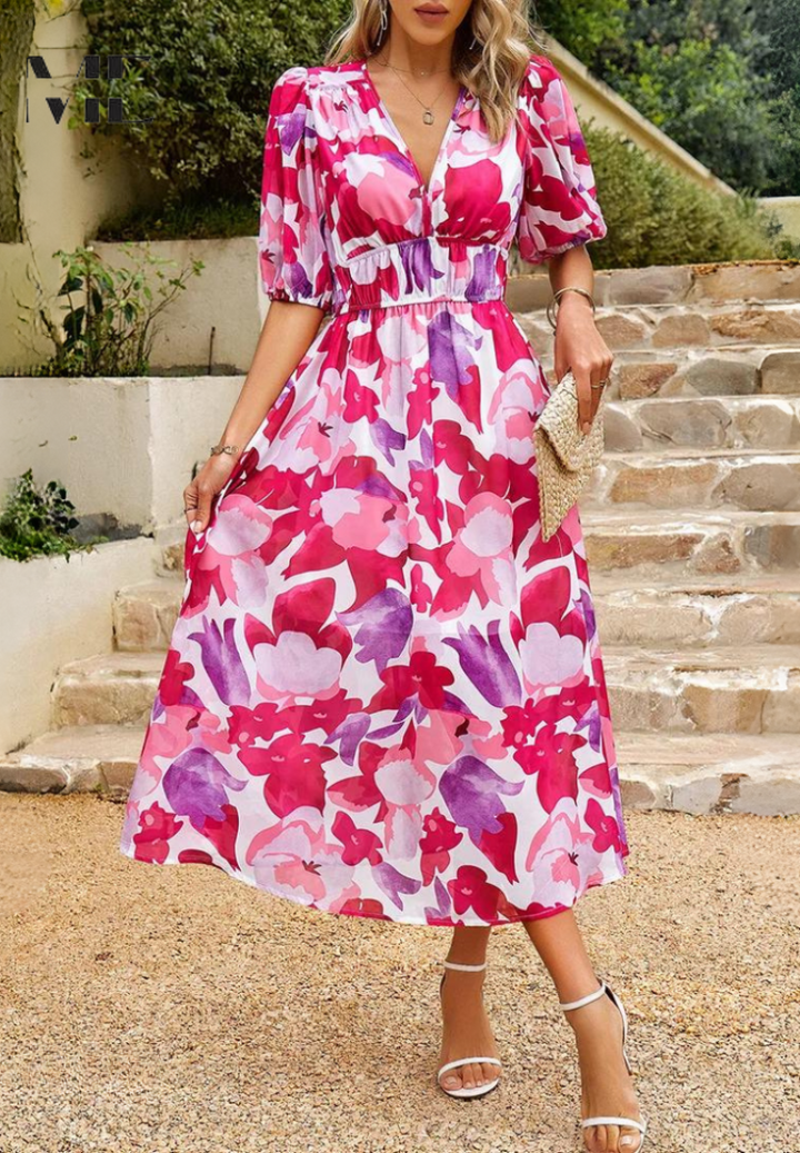 Elegant Floral Women's Dress