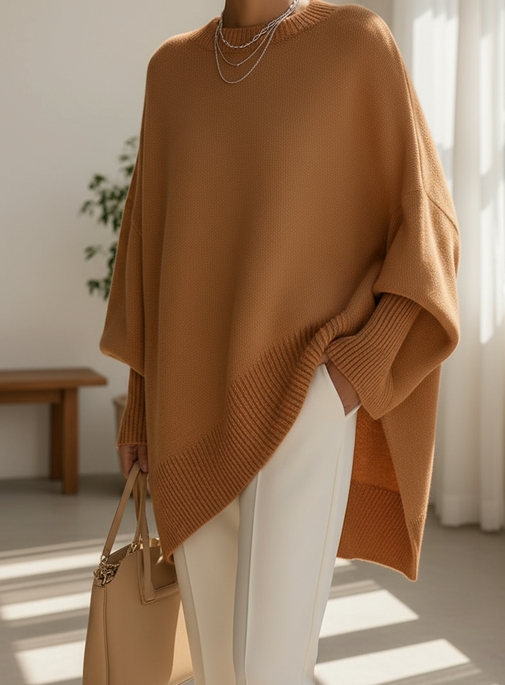 Women's Oversized Wool and Cashmere Sweater - Warm Winter Knit Pullover