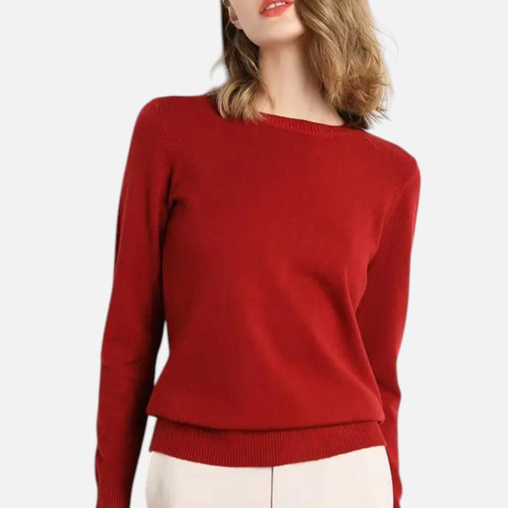 Lightweight Merino Wool Crew Neck Sweater for Women