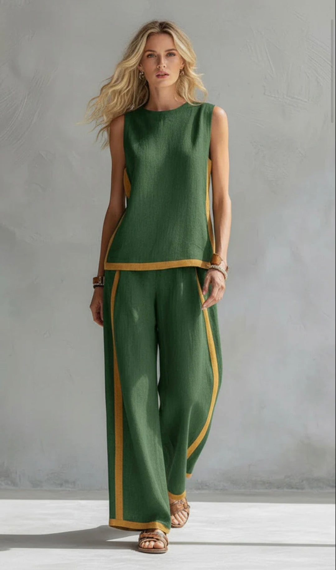 Elegant Wide Leg Women's Two Piece Summer Set