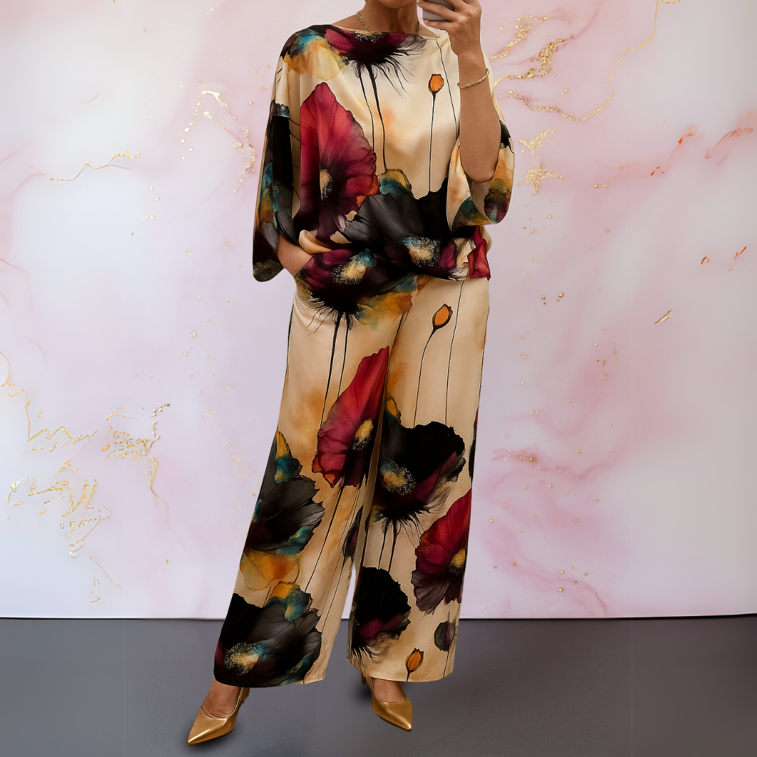 Elegant Satin Two-Piece Set for Women