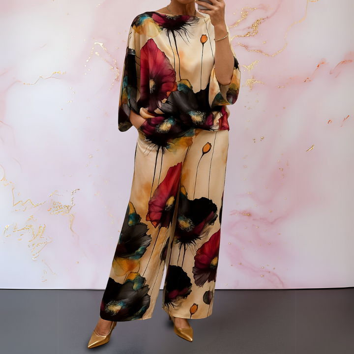 Elegant Satin Two-Piece Set for Women