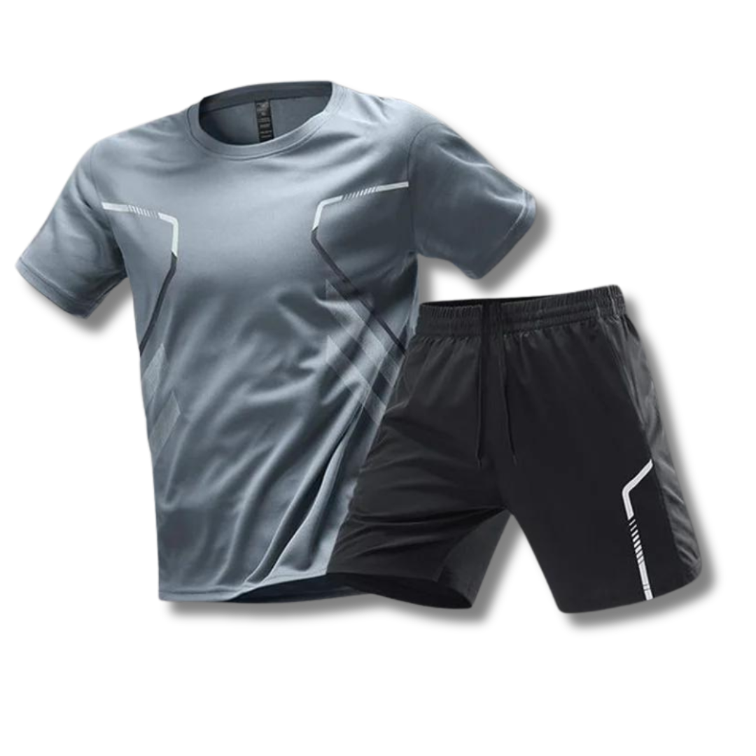 Men's Breathable Athletic Set - T-Shirt and Shorts for Training and Fitness