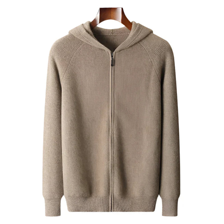 Men's Zip Pullover with Front Zipper - Elegant Knit Sweater for Business and Casual Wear