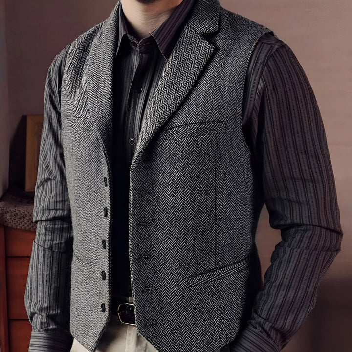 Classic Men's Wool Vest - Elegant Slim Fit Suit Vest