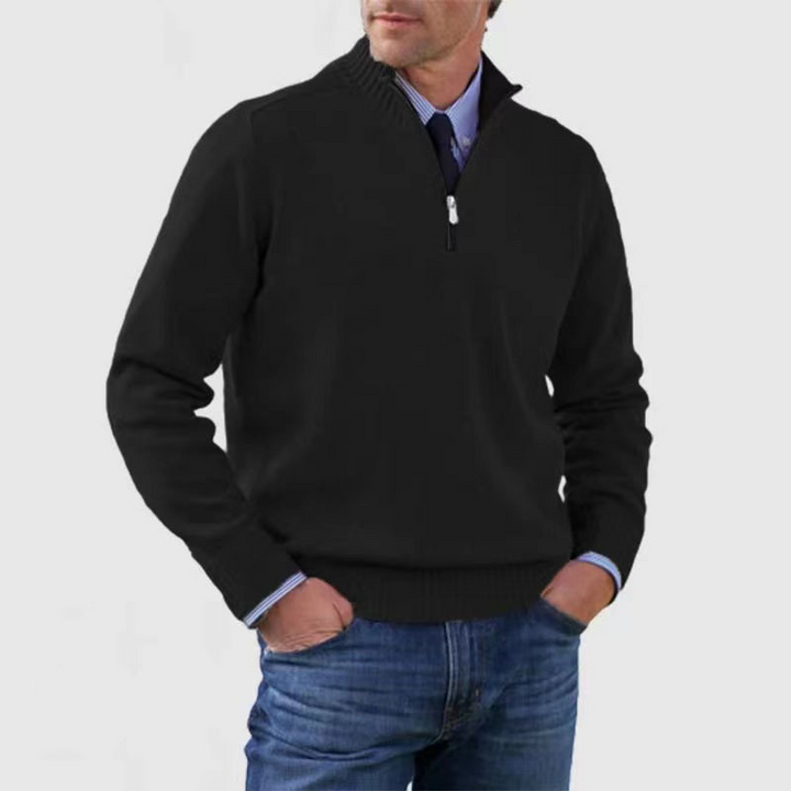 Warm Men's Pullover with Zipper
