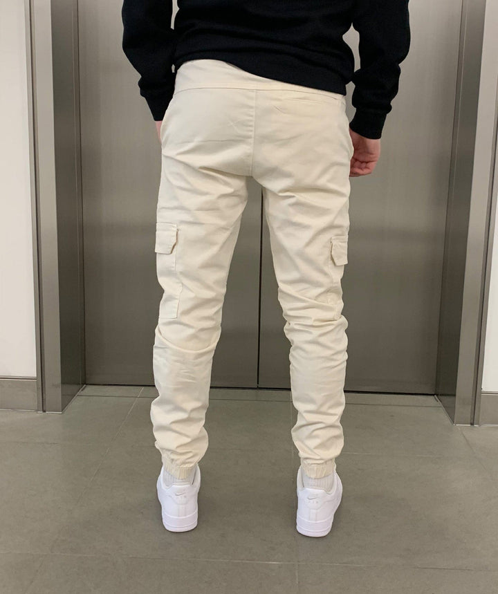 Men's Cargo Jogger Pants with Elastic Waistband - Streetstyle Cotton Blend