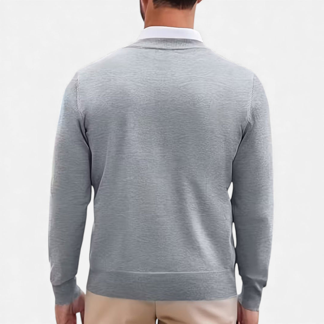 Elegant Men's V-Neck Knit Sweater