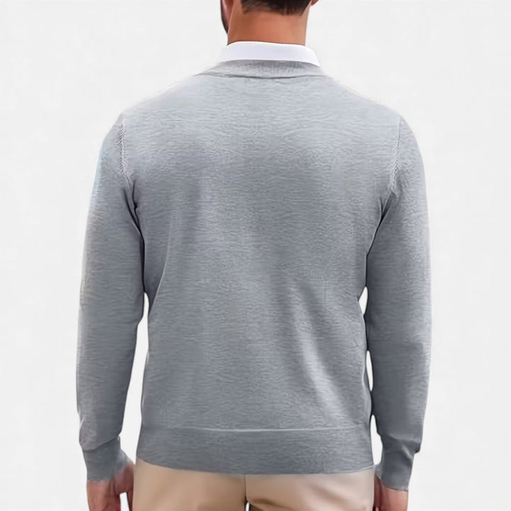 Elegant Men's V-Neck Knit Sweater