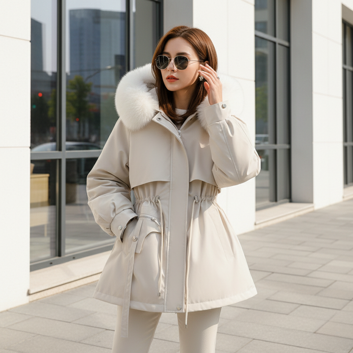 Luxurious Women's Winter Jacket with Faux Fur Trim