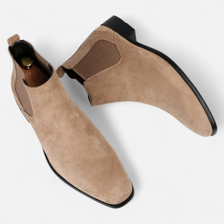 Men's Elegant Suede Chelsea Boots with Square Toe