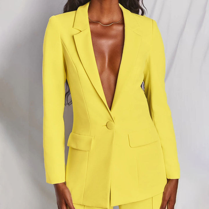Elegant Women's Blazer Set - Business Suit with Pants for Formal Occasions
