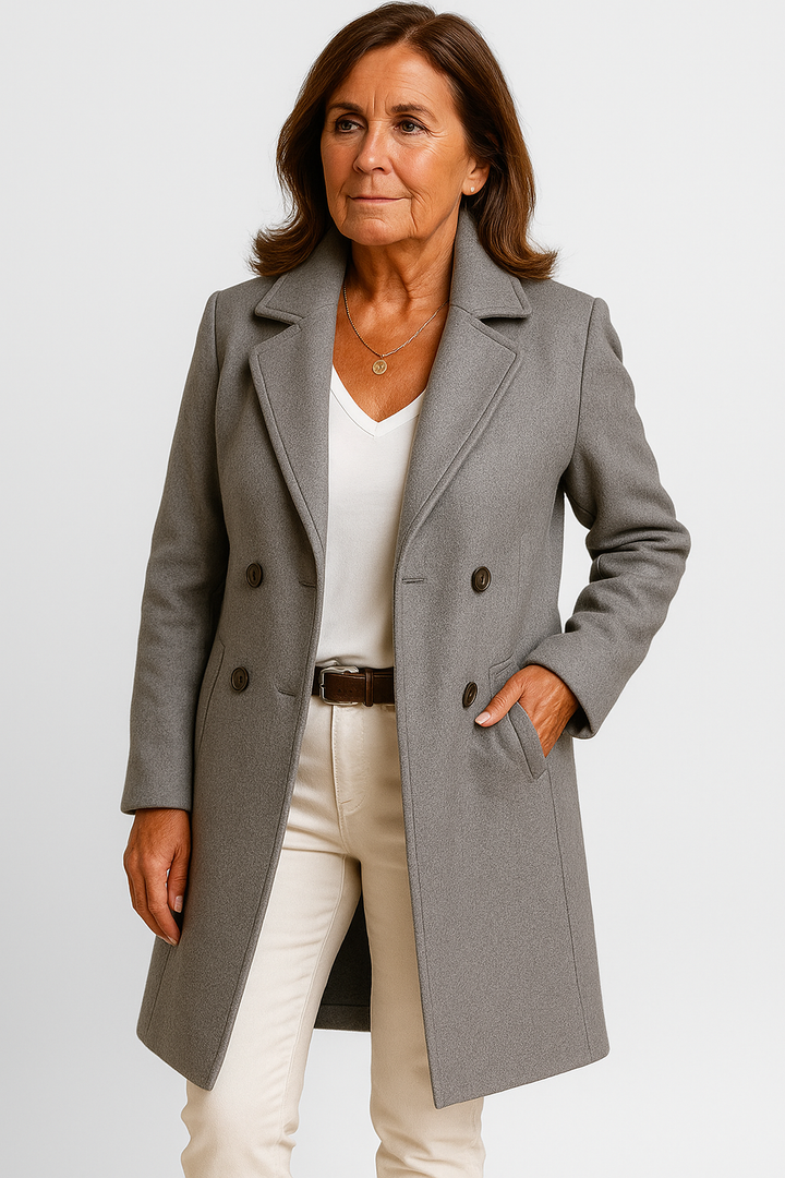 Elegant Women's Coat - Classic Cut with Button Closure