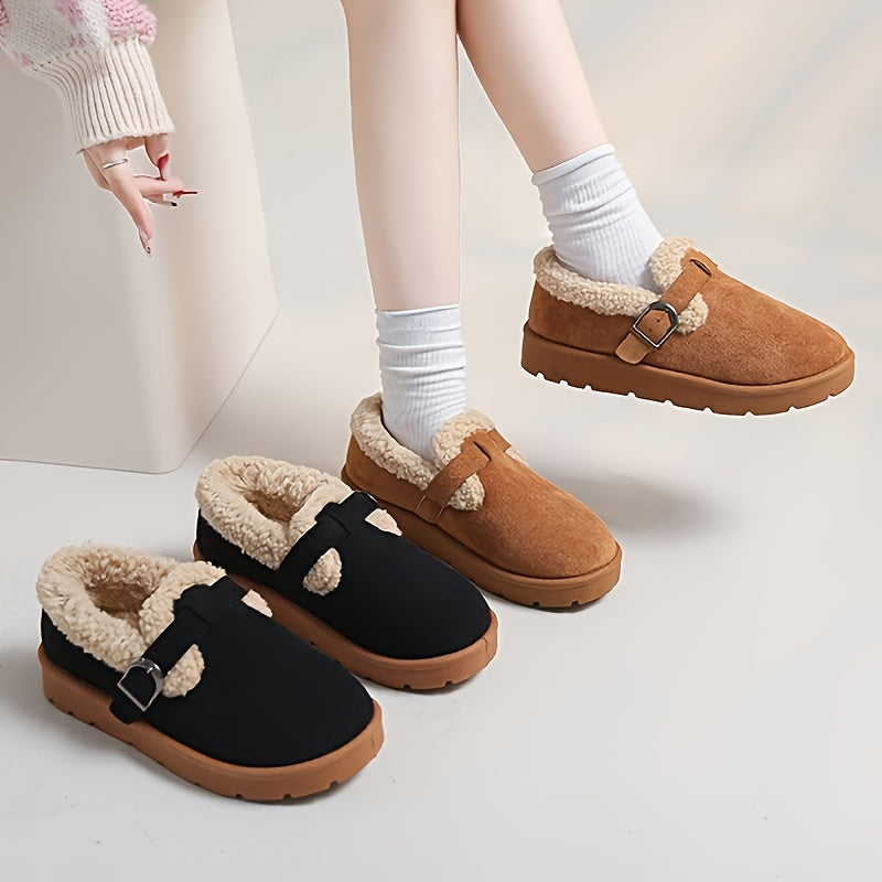 Cozy Women's Winter Ankle Boots with Warm Lining - Non-Slip Sole
