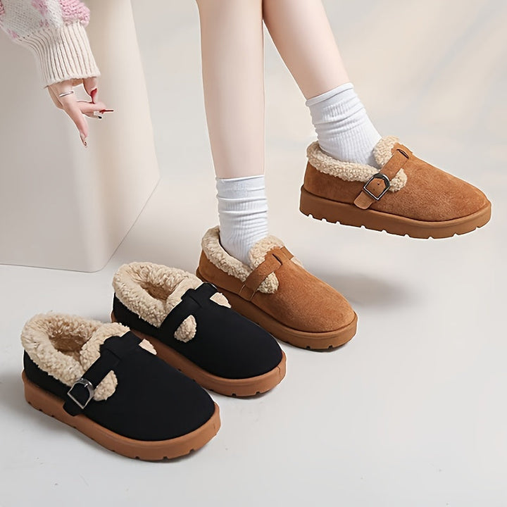 Cozy Women's Winter Ankle Boots with Warm Lining - Non-Slip Sole