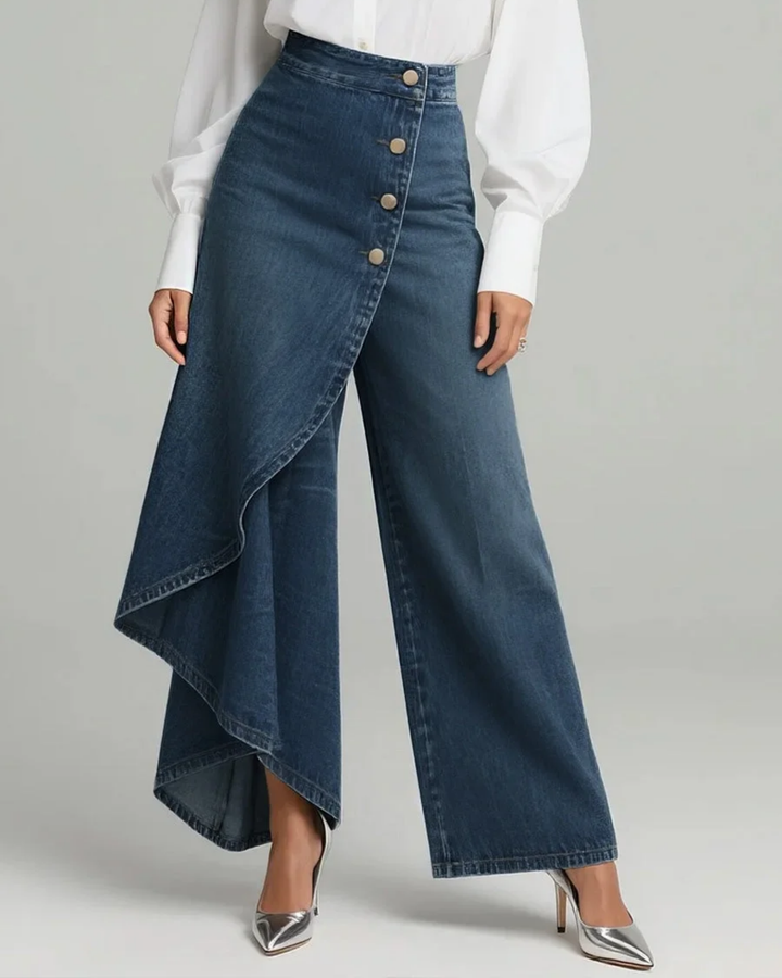 Trendy Stylish Women Wrap Denim Trousers