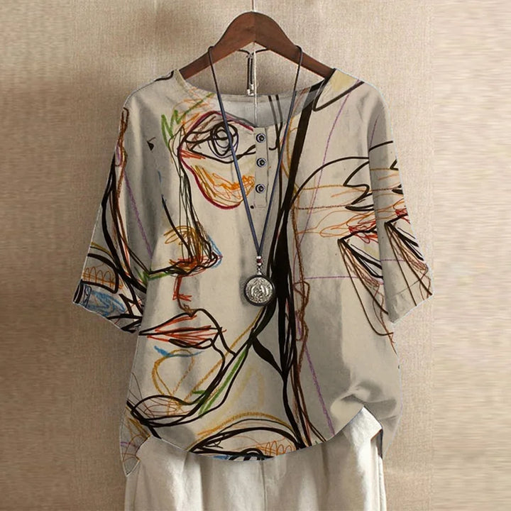 Elegant Retro-Inspired Women's Floral Blouse