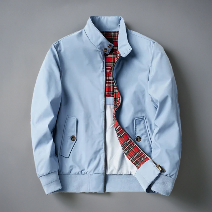 Classic Men's Bomber Jacket with Plaid Lining