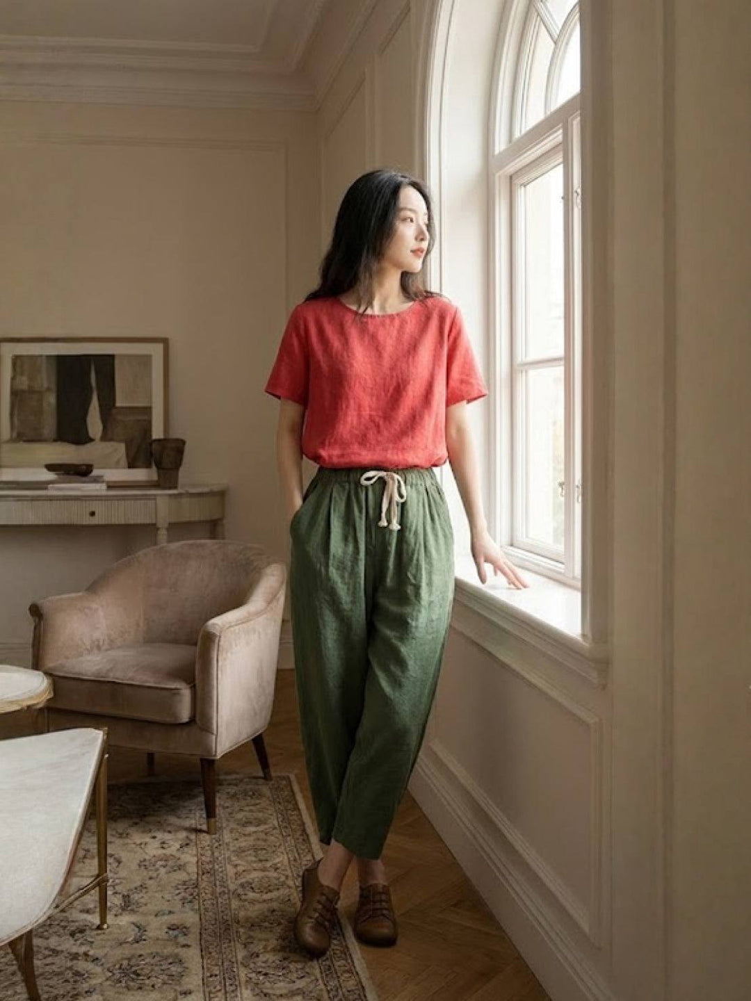 Comfortable Women Drawstring Waist Pants