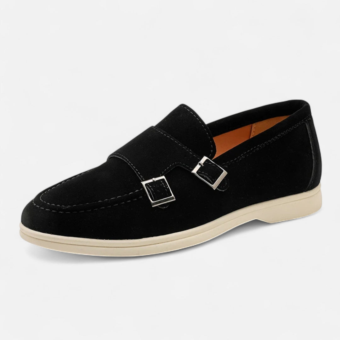 Elegant Suede Men's Monk-Strap Loafer - Slip-On Comfort
