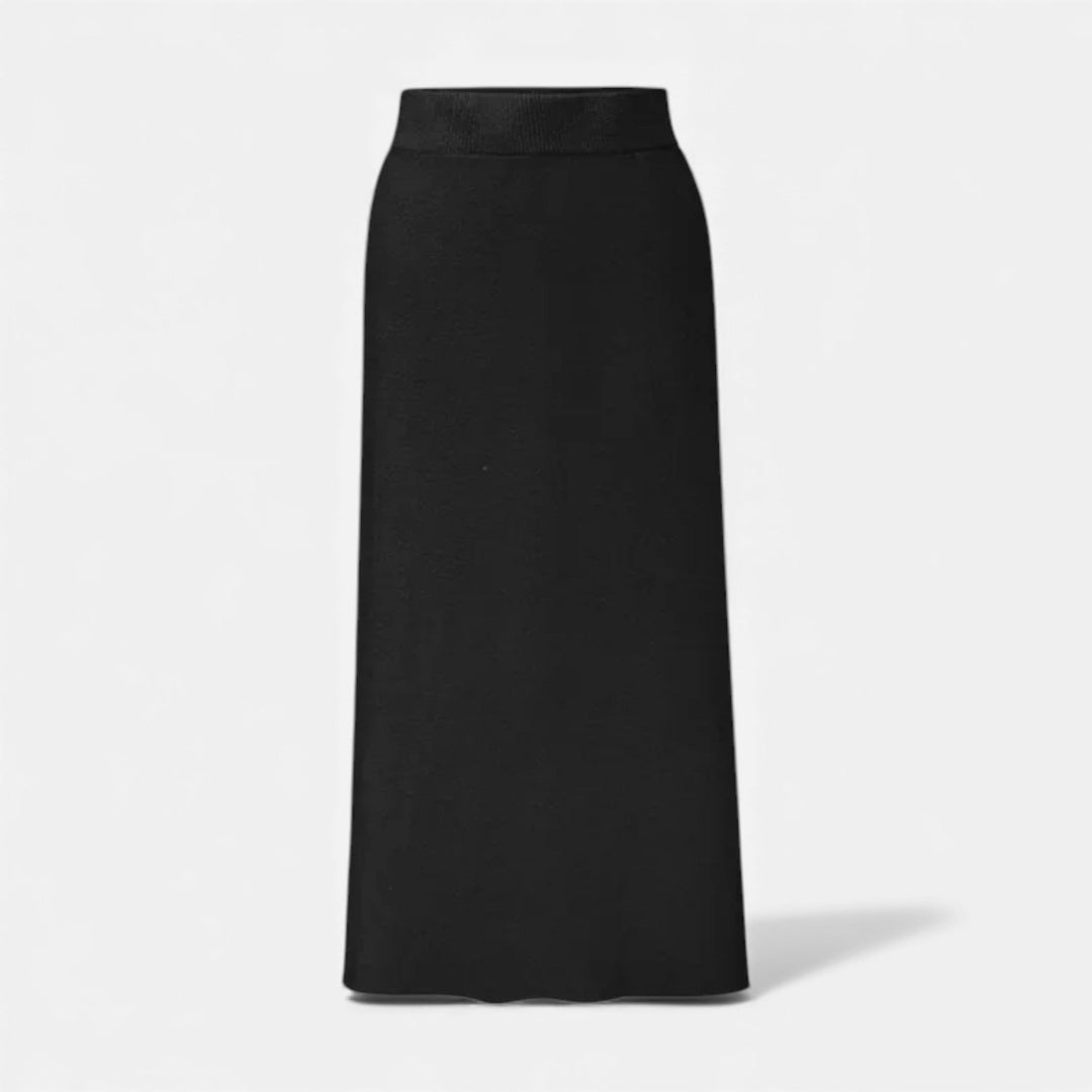 Women's Elegant Wool A-Line Midi Skirt