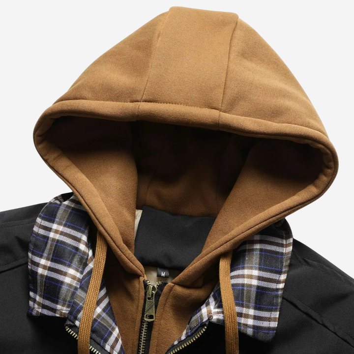 Men's Hooded Bomber Jacket - Quilted and Weather-Resistant for Everyday Wear and Travel