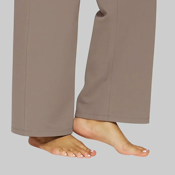 Women's Elegant Jersey Pants with Elastic Waistband