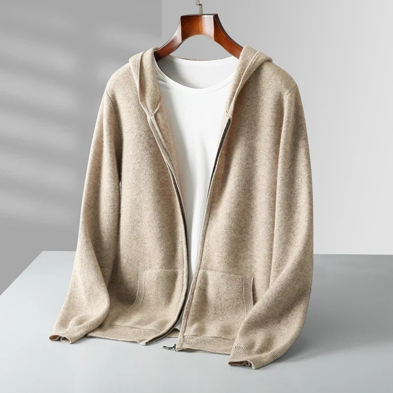 Premium Cashmere Men's Zip Hoodie