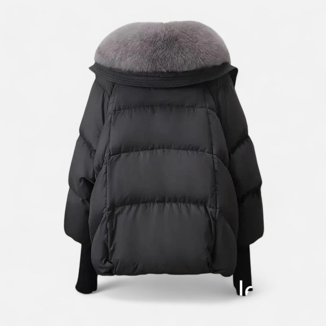 Elegant Women's Winter Jacket with Fur Collar and Down Fill