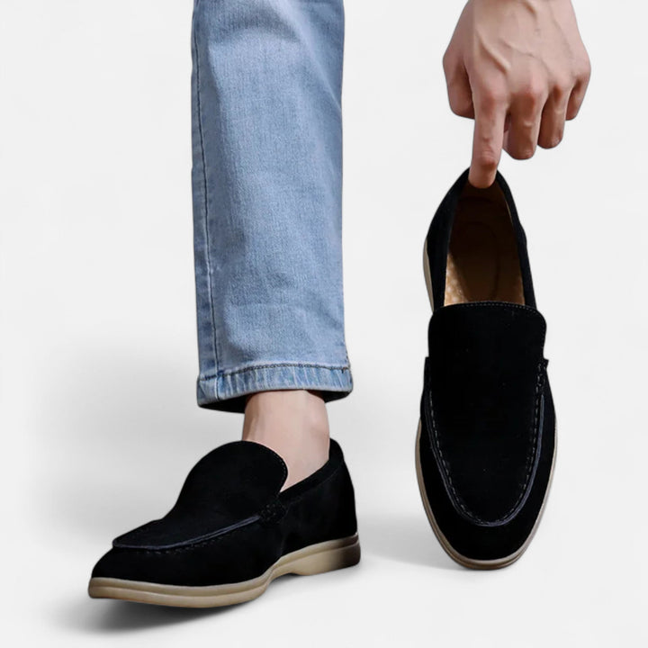 Premium Suede Men's Slippers - Elegant Slip-On Loafers
