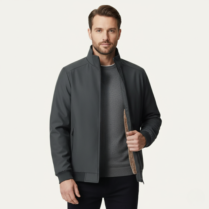 Elegant Warm Fleece-Lined Men's Jacket