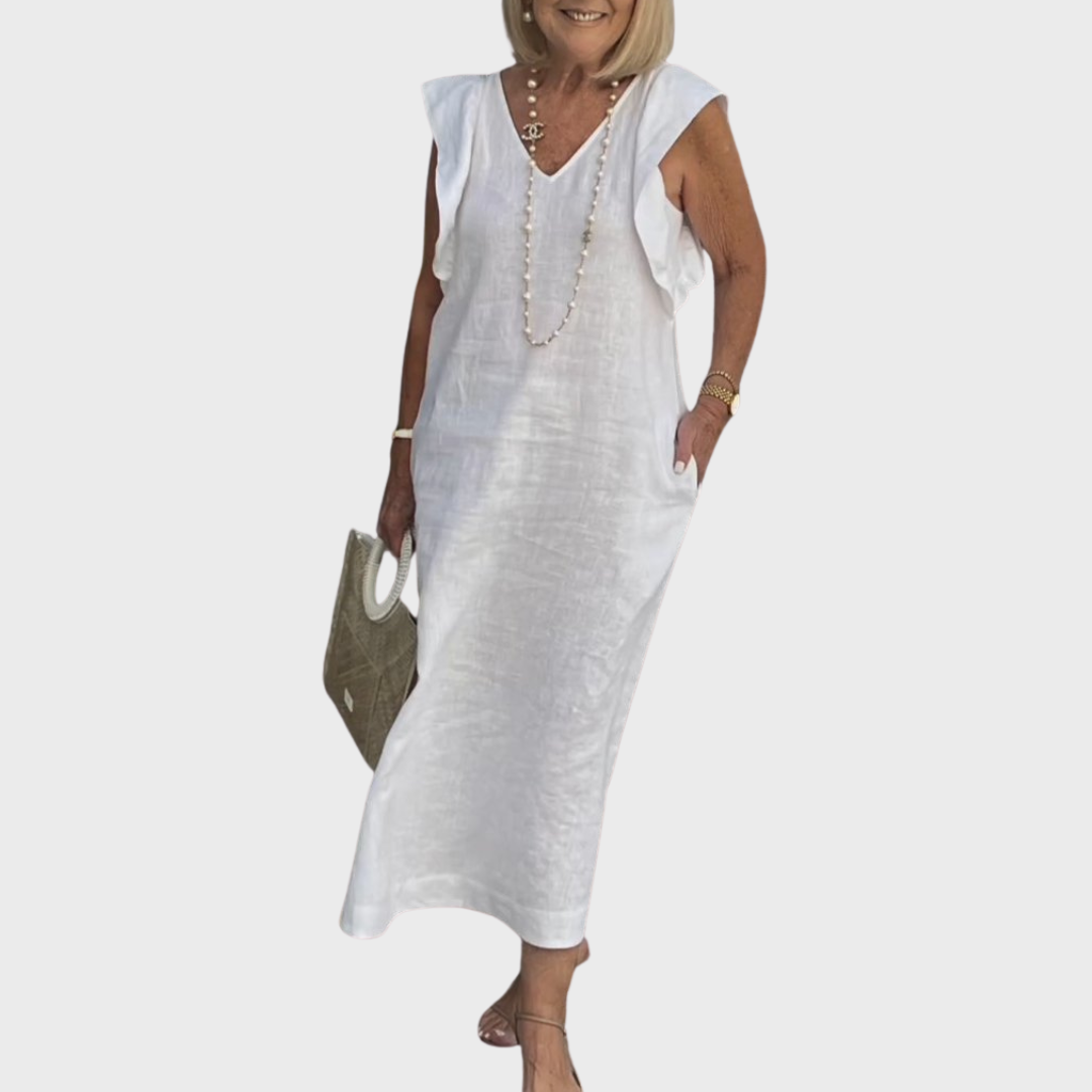 Sleeveless Casual Women's Maxi Dress with Pockets