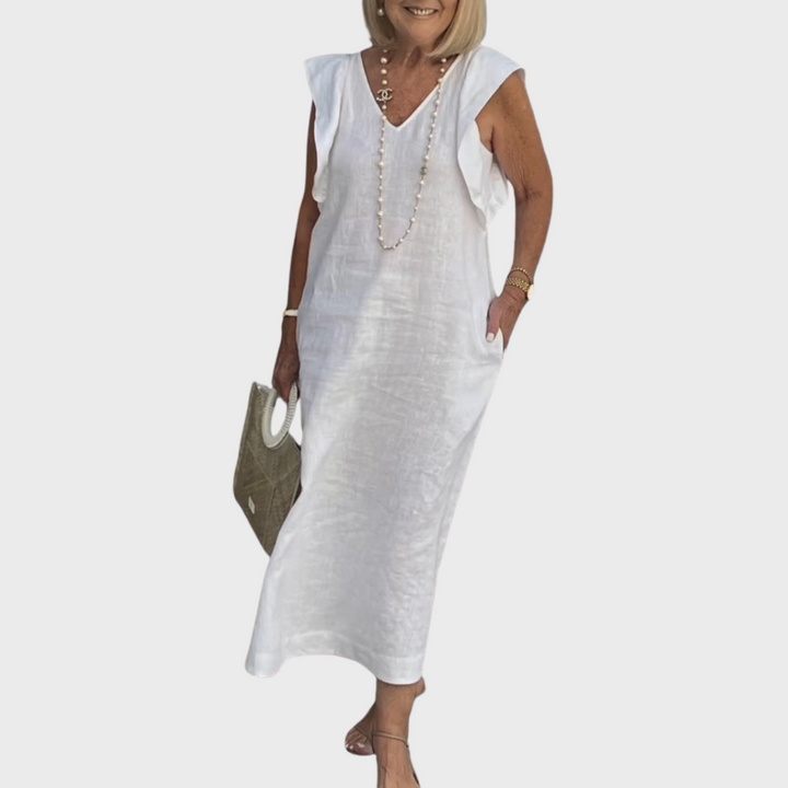 Sleeveless Casual Women's Maxi Dress with Pockets