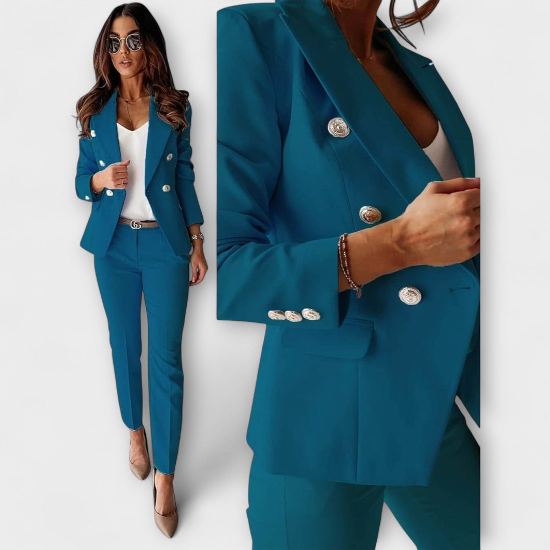 Elegant Women's Two-Piece Suit with Jacket and Pants
