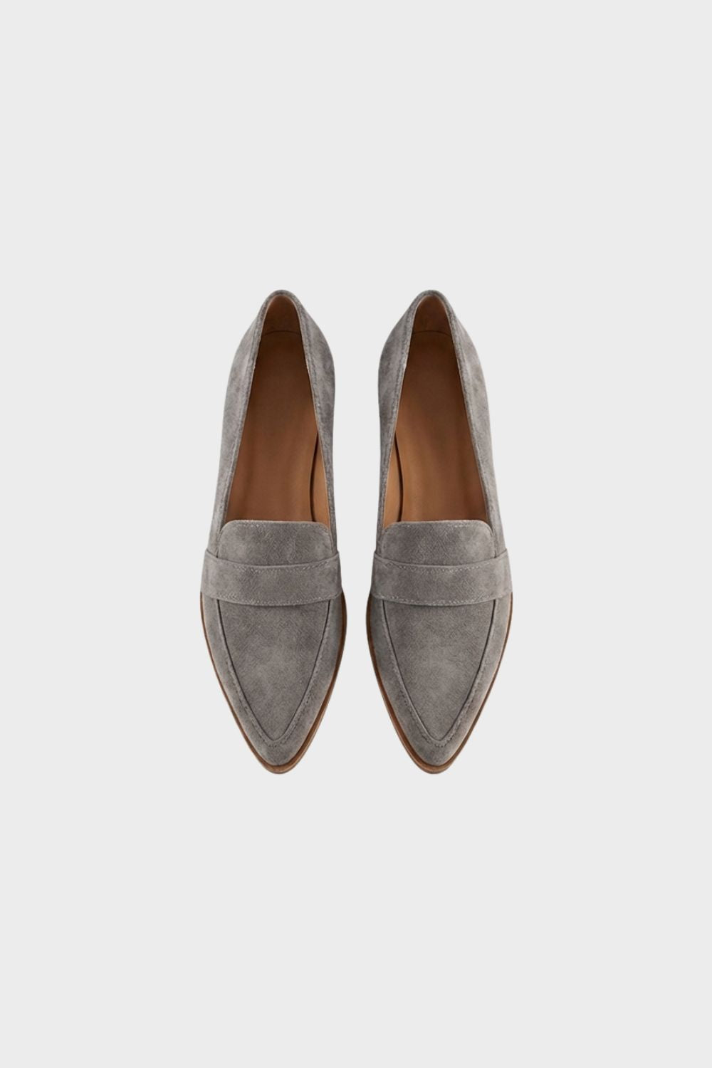 Elegant Pointed-Toe Women's Suede Loafers with Block Heel