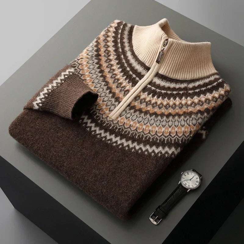 Men's Nordic Half-Zip Knit Sweater