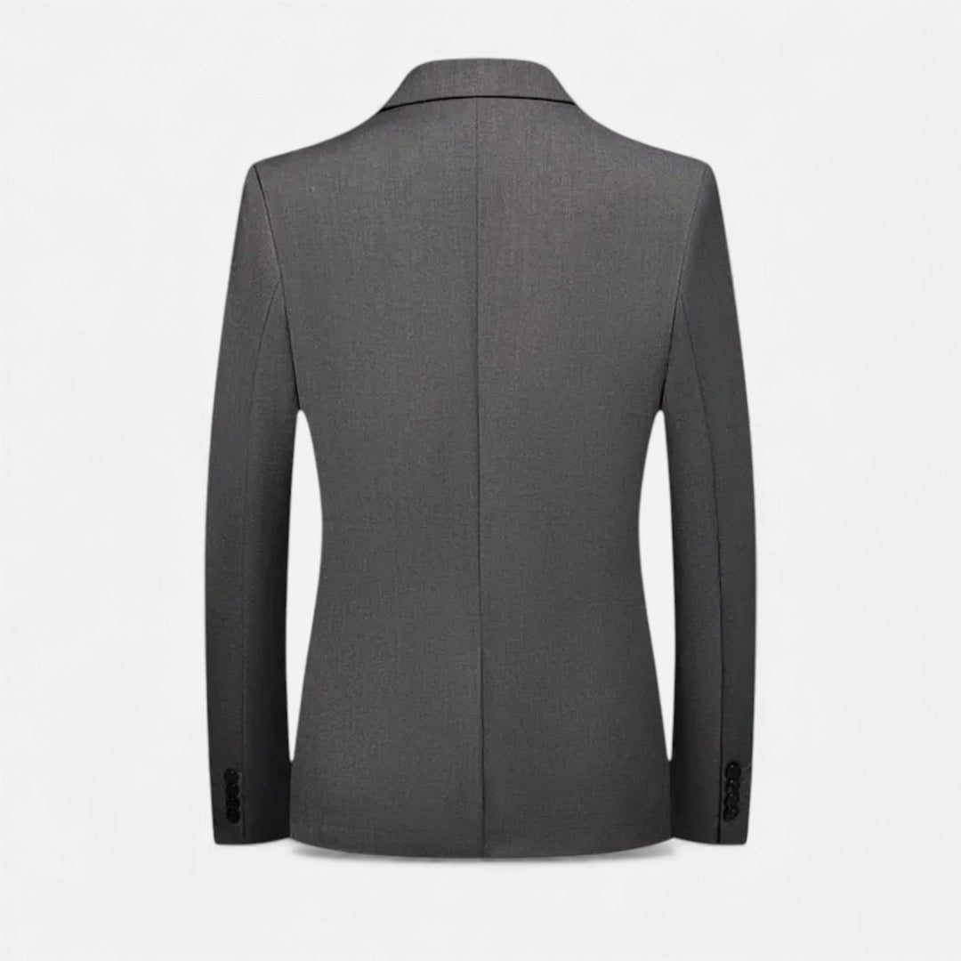 Elegant Single-Breasted Men's Blazer for Business and Formal Occasions