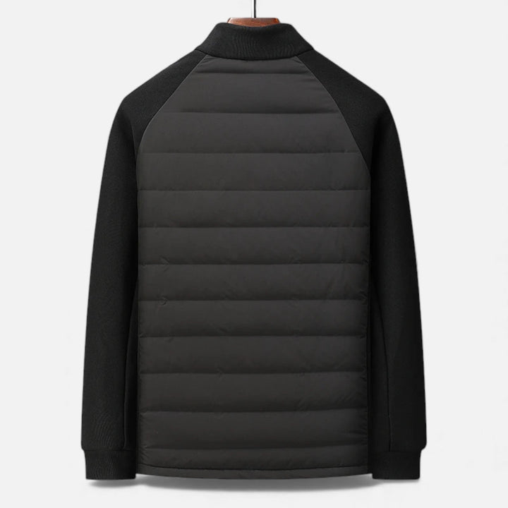 Quilted Warm Men's Down Jacket with Stand Collar