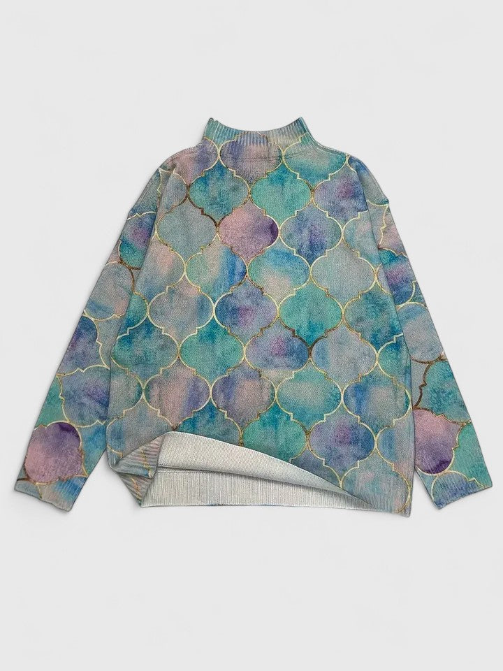 Elegant Multicolor Women's Sweater with Glitter Pattern
