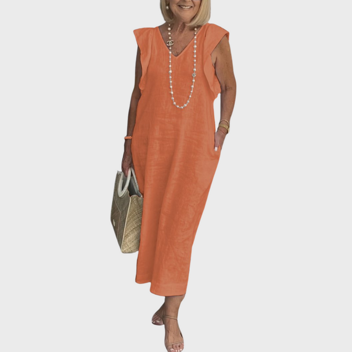 Sleeveless Casual Women's Maxi Dress with Pockets