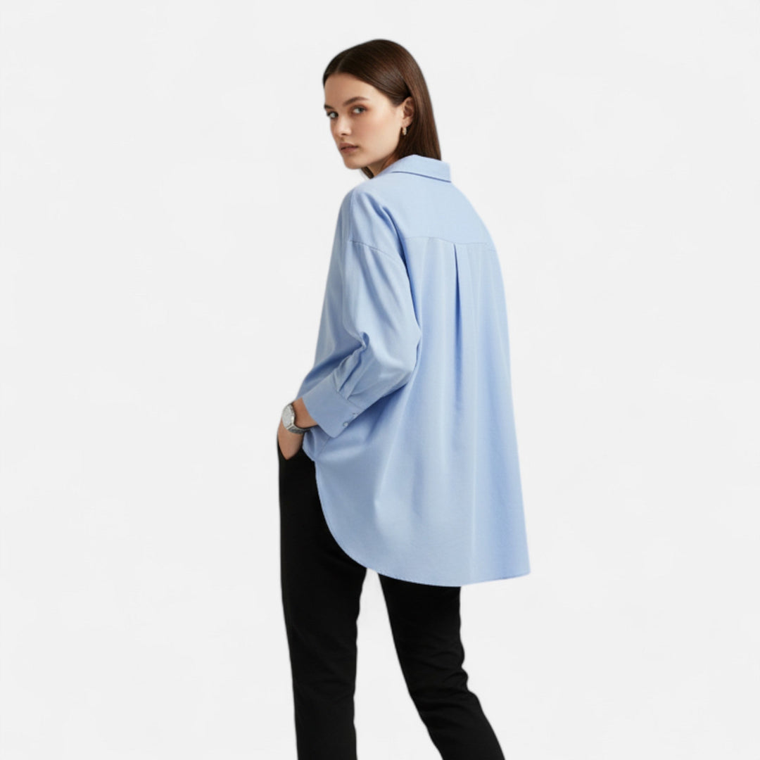 Elegant Classic Women's Long Sleeve Lapel Blouse