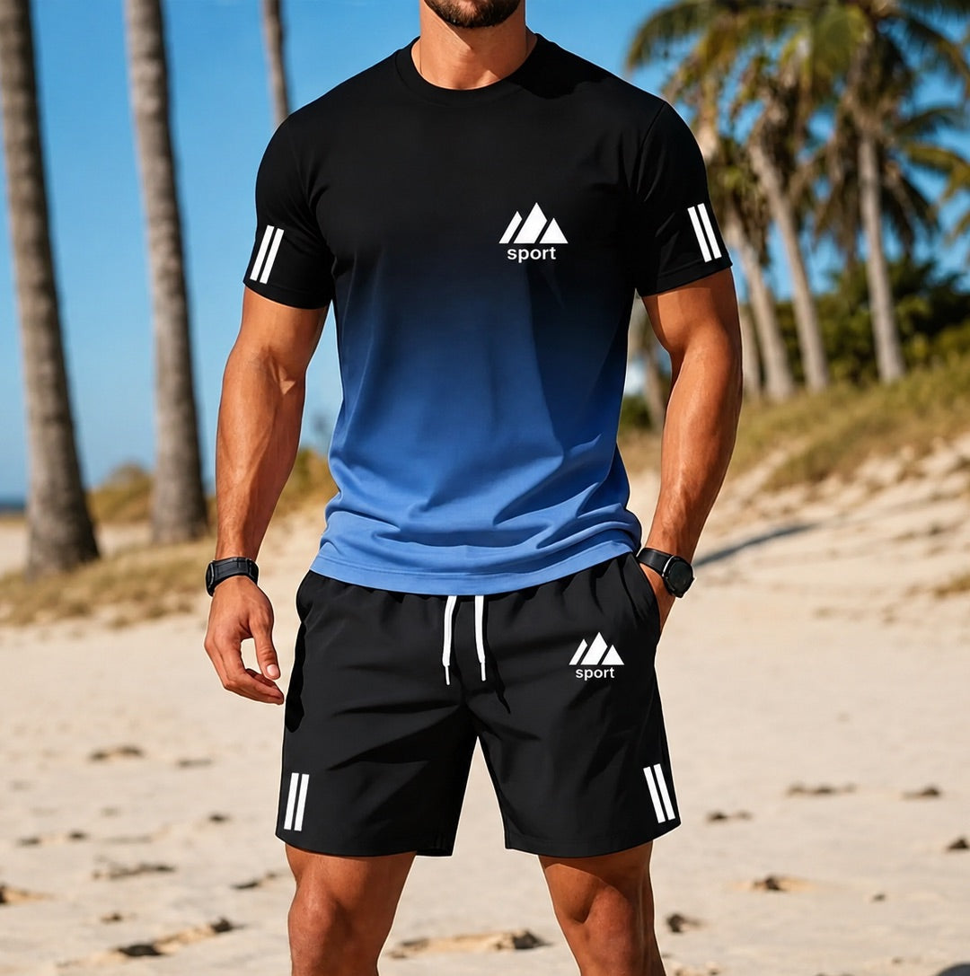 Sporty Summer Men's T-Shirt and Shorts Set
