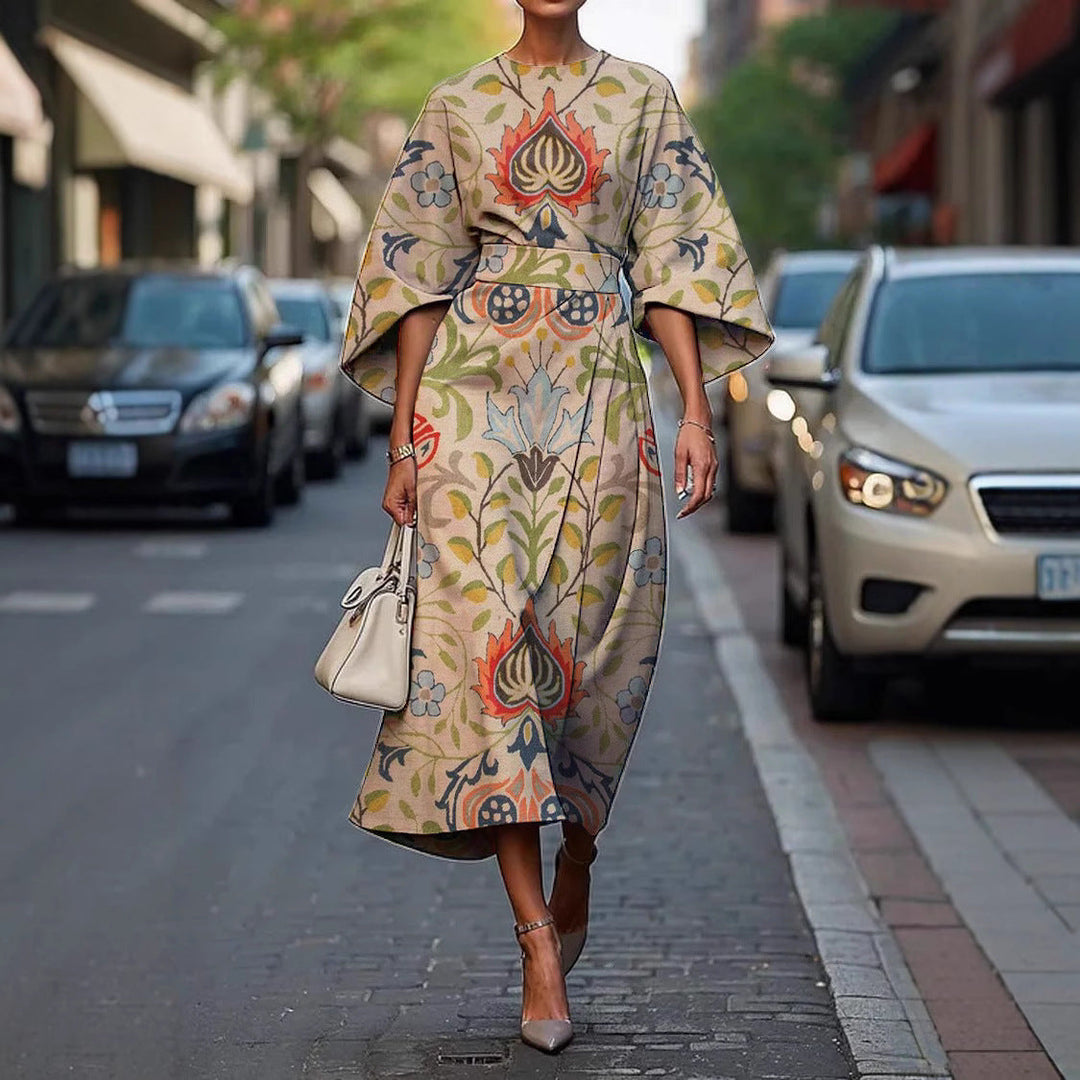 Elegant Round Neck Women Dress