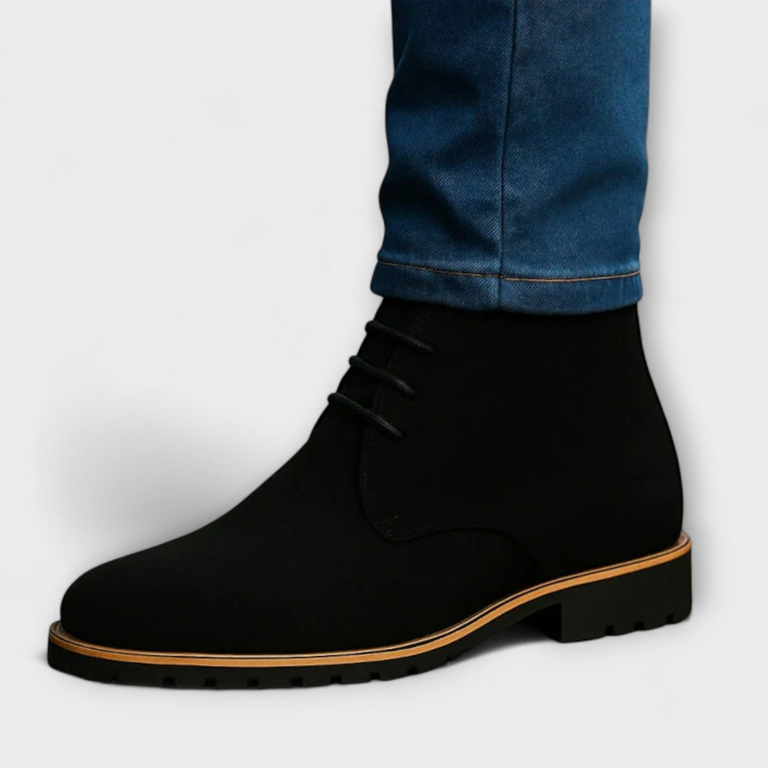 Classic Men's Chukka Boots - Ankle-High Lace-Up Boots with Non-Slip Sole