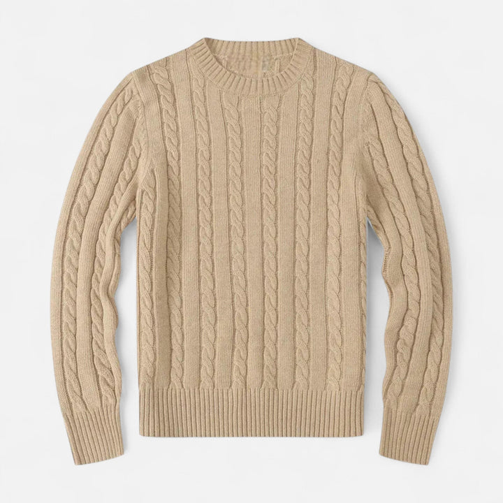 Classic Crew Neck Cotton-Blend Men's Sweater