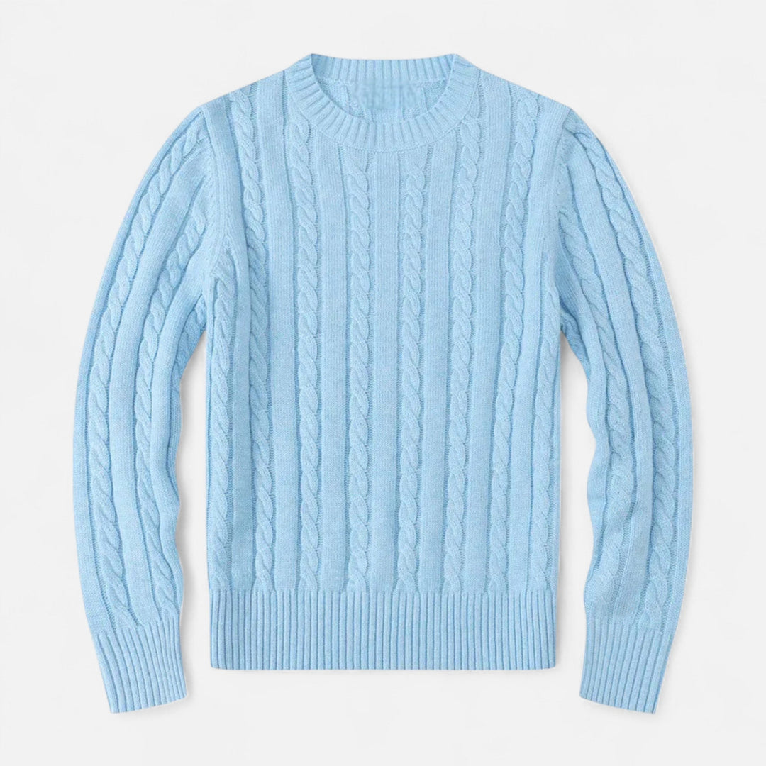 Classic Crew Neck Cotton-Blend Men's Sweater