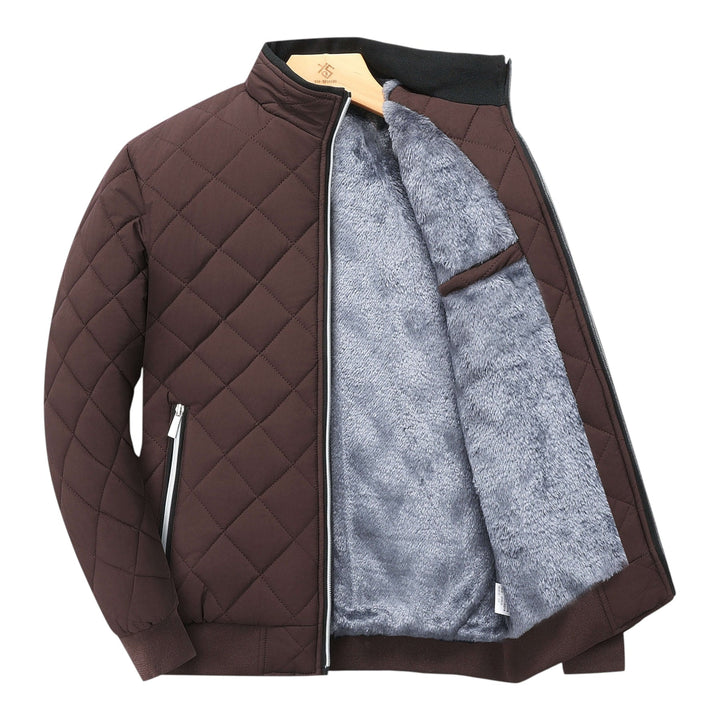 Quilted Warm Men's Winter Jacket with Fleece Lining