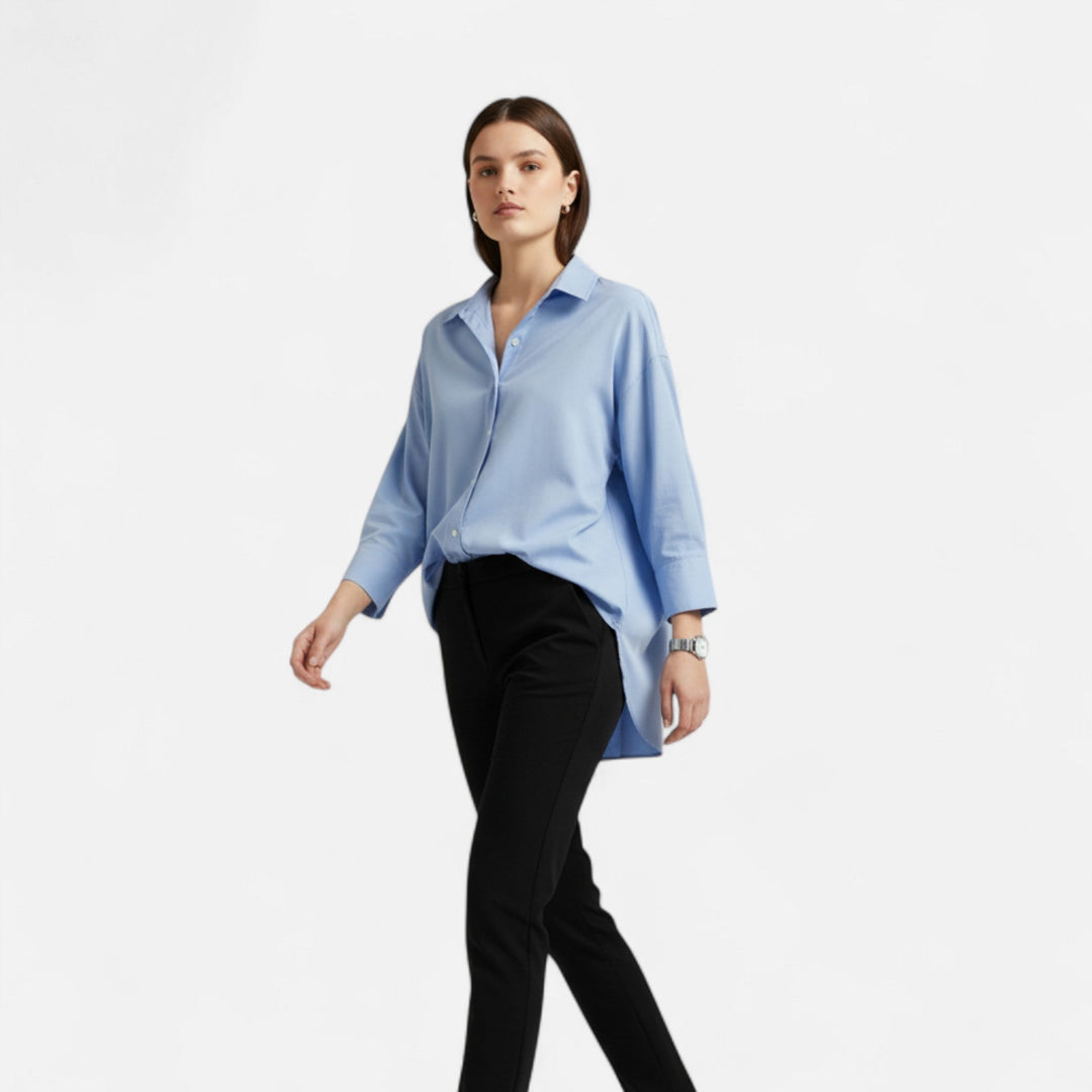 Elegant Classic Women's Long Sleeve Lapel Blouse