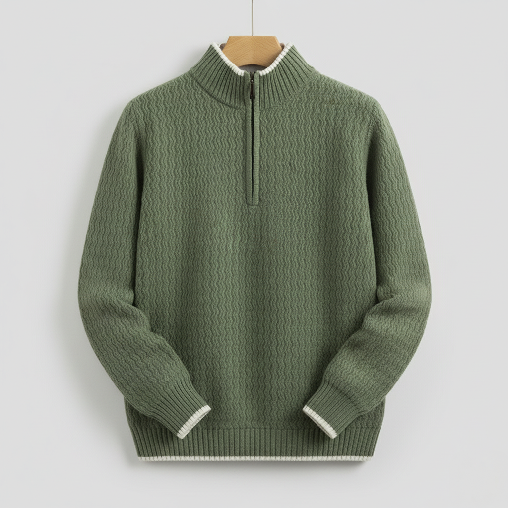 Structured Quarter-Zip Knit Sweater Men's